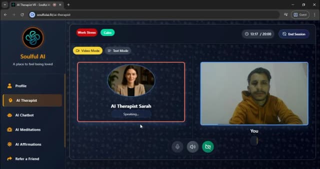 Soulful AI — Free AI Therapist for face-to-face mental health therapy sessions